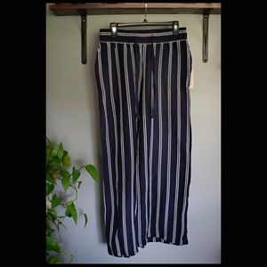 Blue and White Striped Pants
